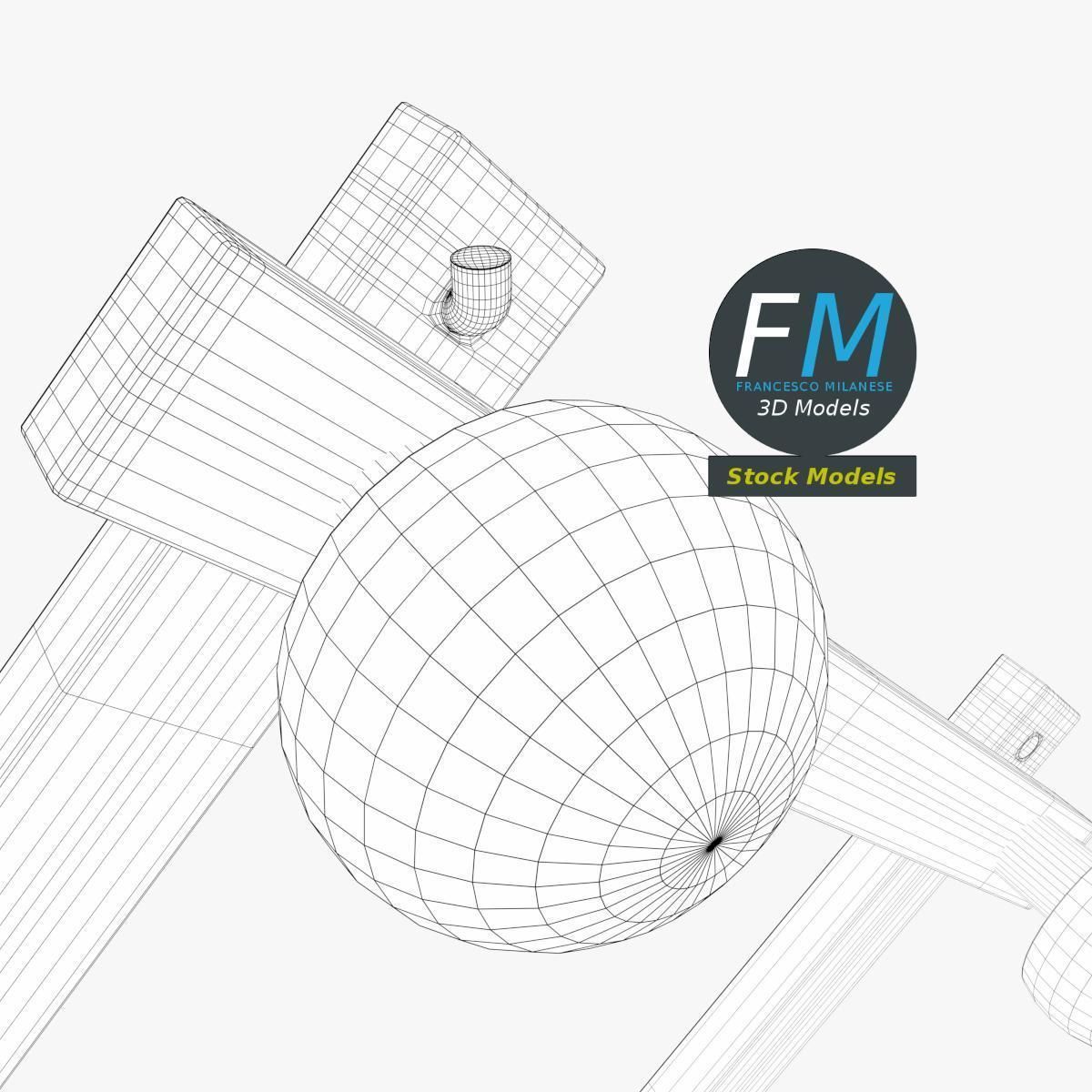 Wall mounted clothes hanger 3D model_8