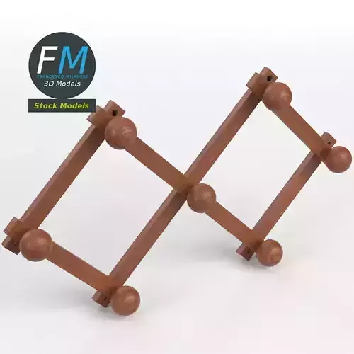 Wall mounted clothes hanger 3D model