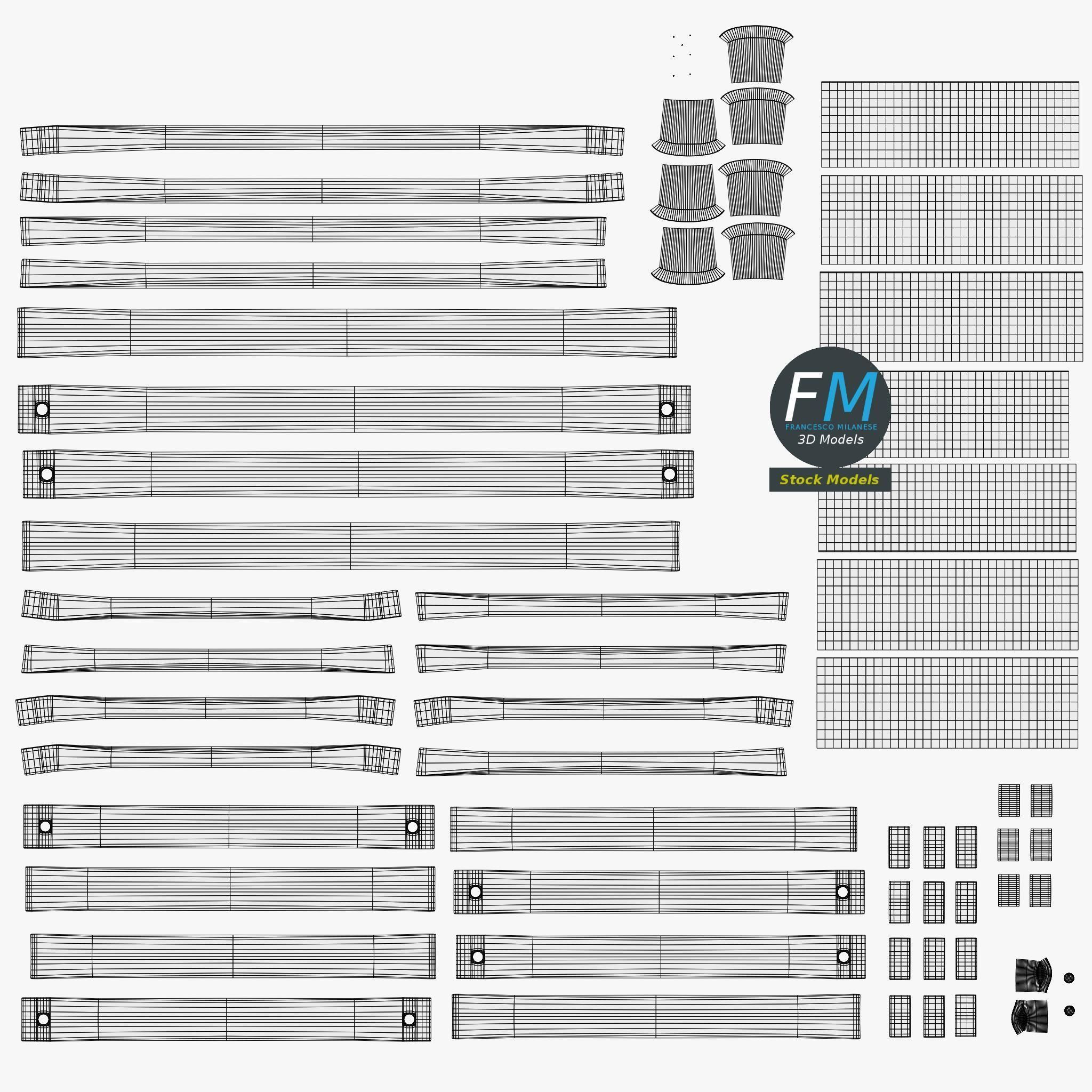 Wall mounted clothes hanger 3D model_11