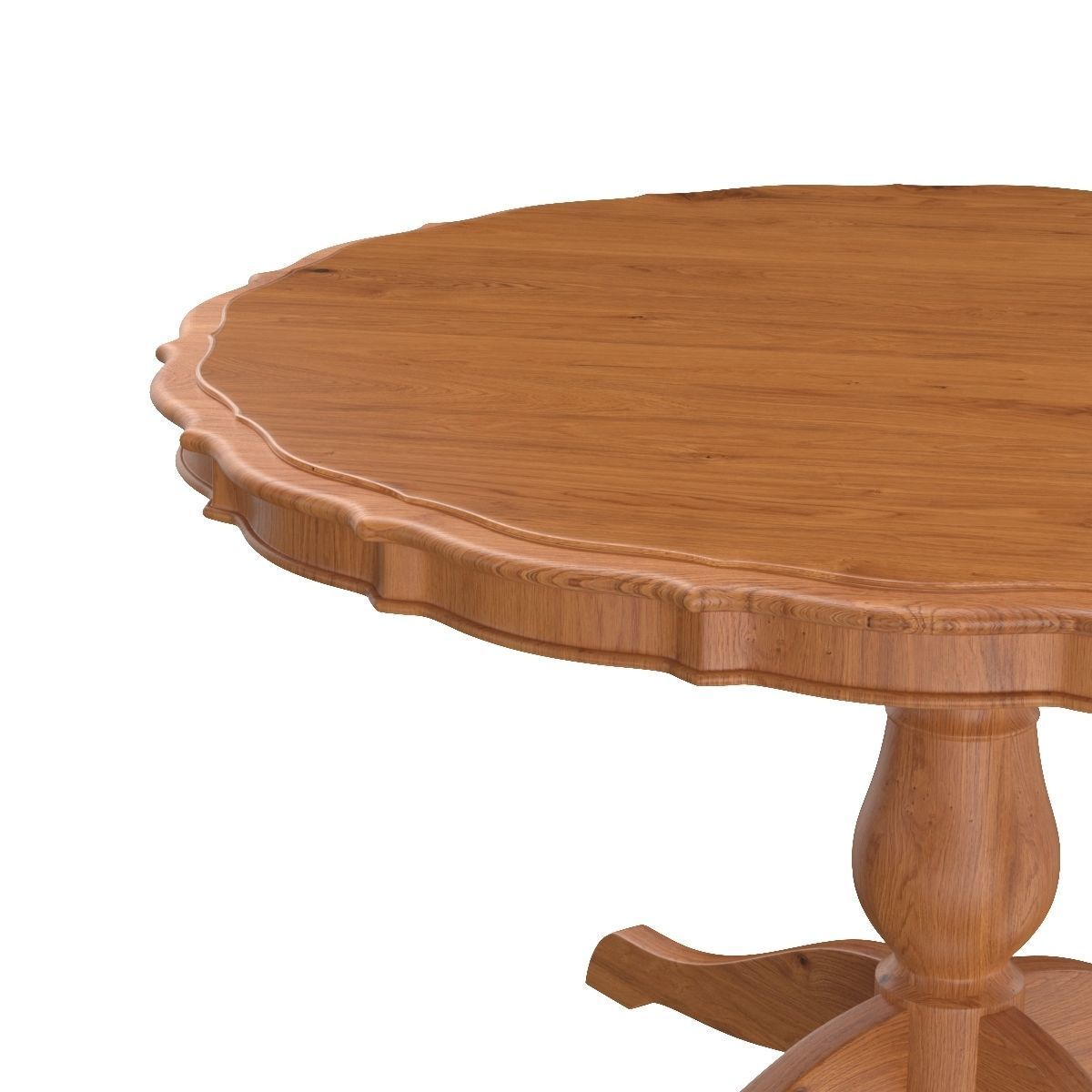 Round Carved Dining Table 3D model_4