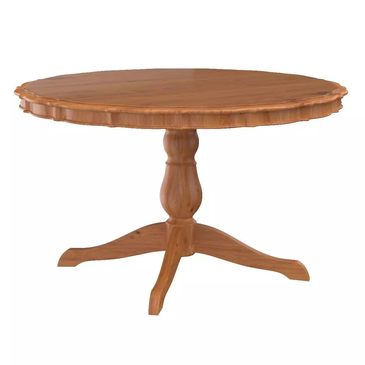 Round Carved Dining Table 3D model_0