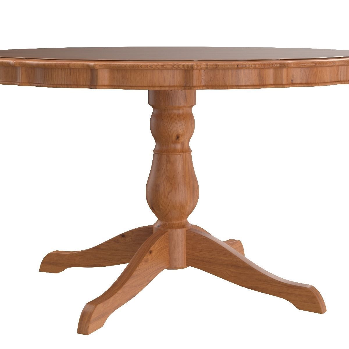 Round Carved Dining Table 3D model_3