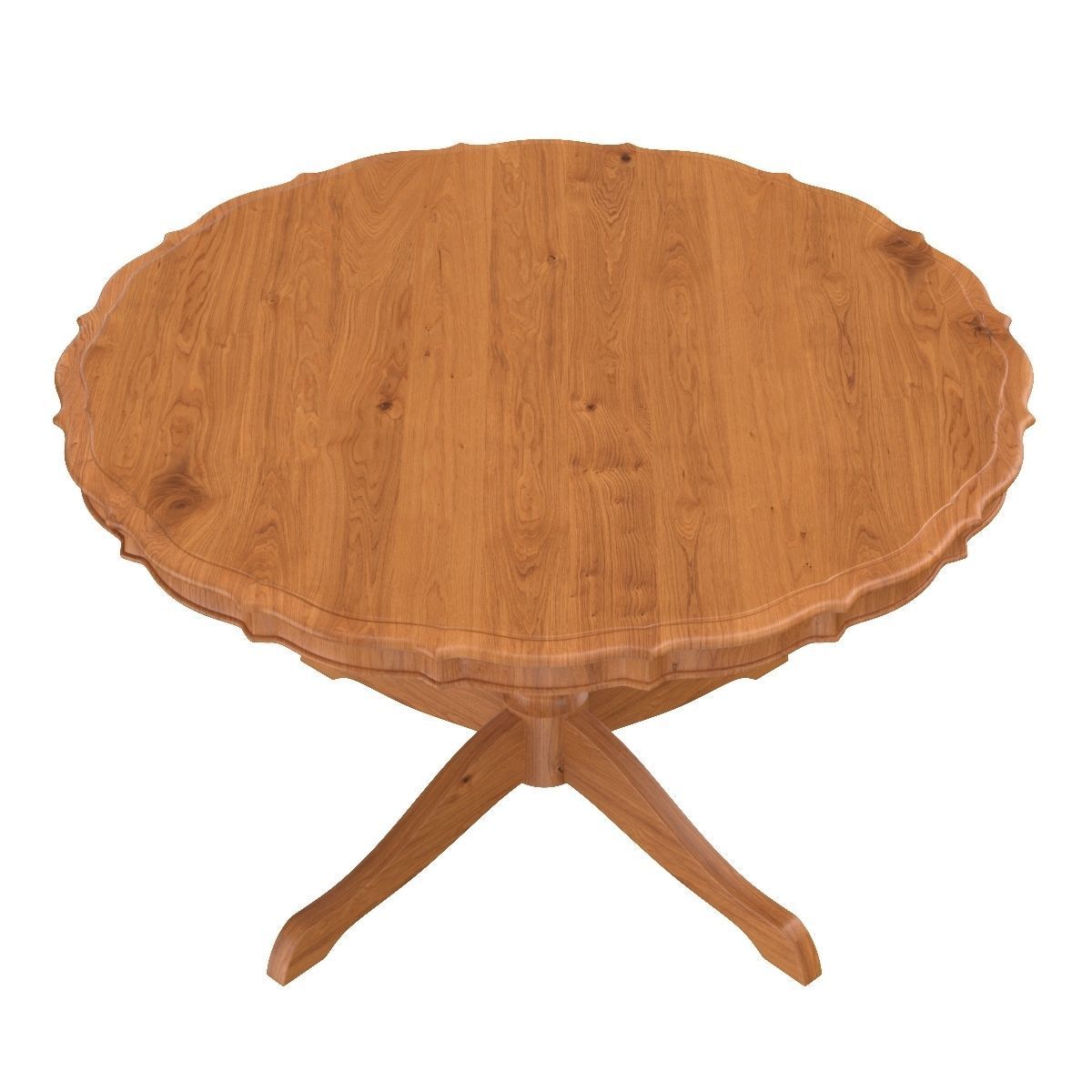Round Carved Dining Table 3D model_2