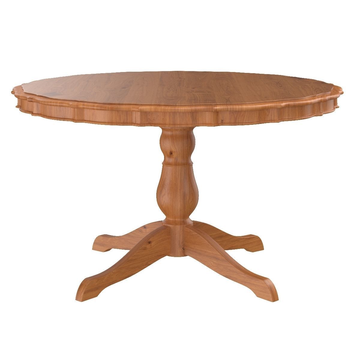 Round Carved Dining Table 3D model_5