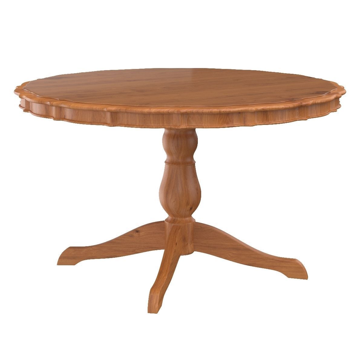 Round Carved Dining Table 3D model_1