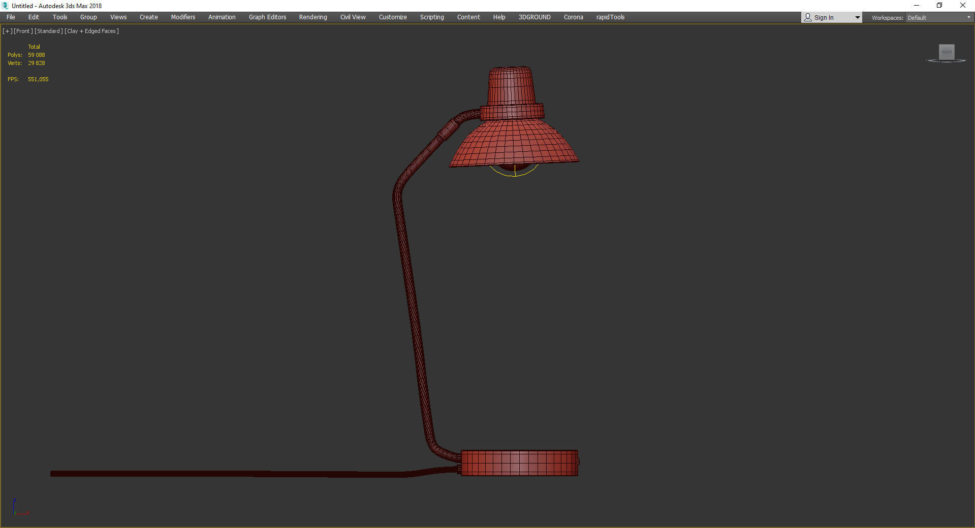 CINDA USB TASK LAMP Low-poly 3D model_2