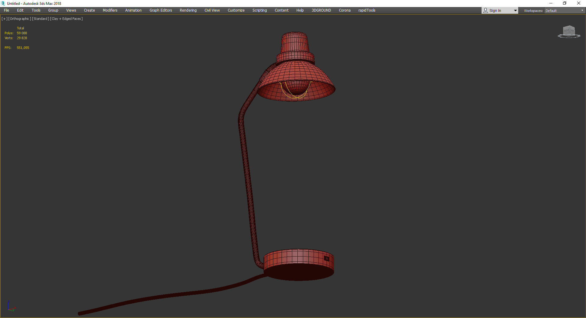 CINDA USB TASK LAMP Low-poly 3D model_3