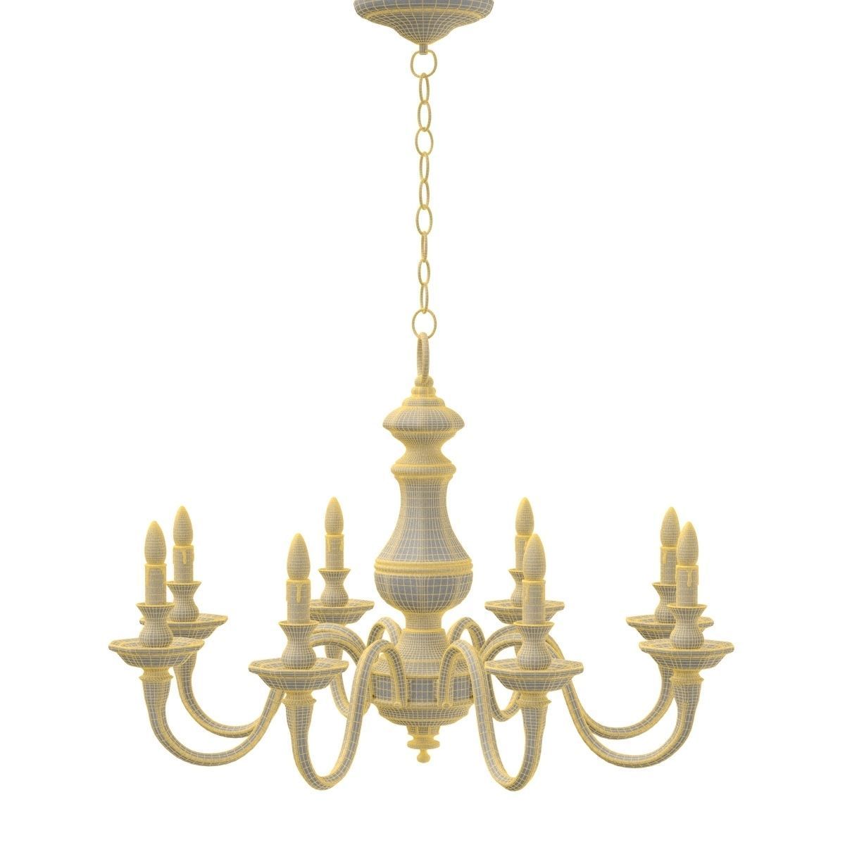 Late 20th Century Verdigris Finish Eight Arm Chandelier 3D model_6