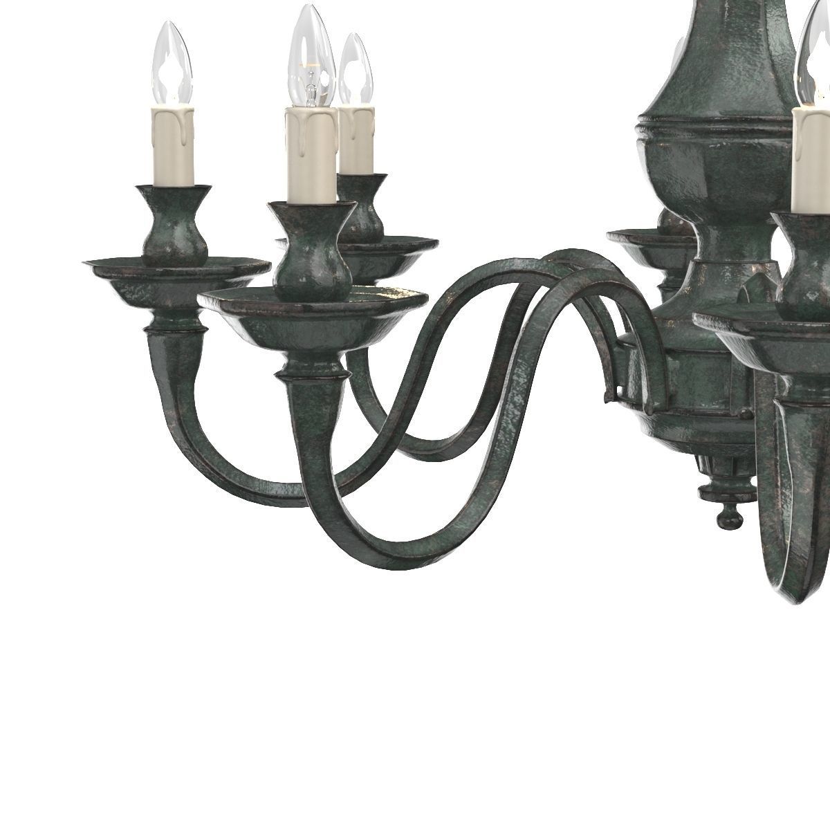 Late 20th Century Verdigris Finish Eight Arm Chandelier 3D model_4