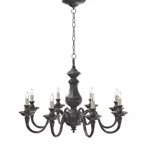 Late 20th Century Verdigris Finish Eight Arm Chandelier