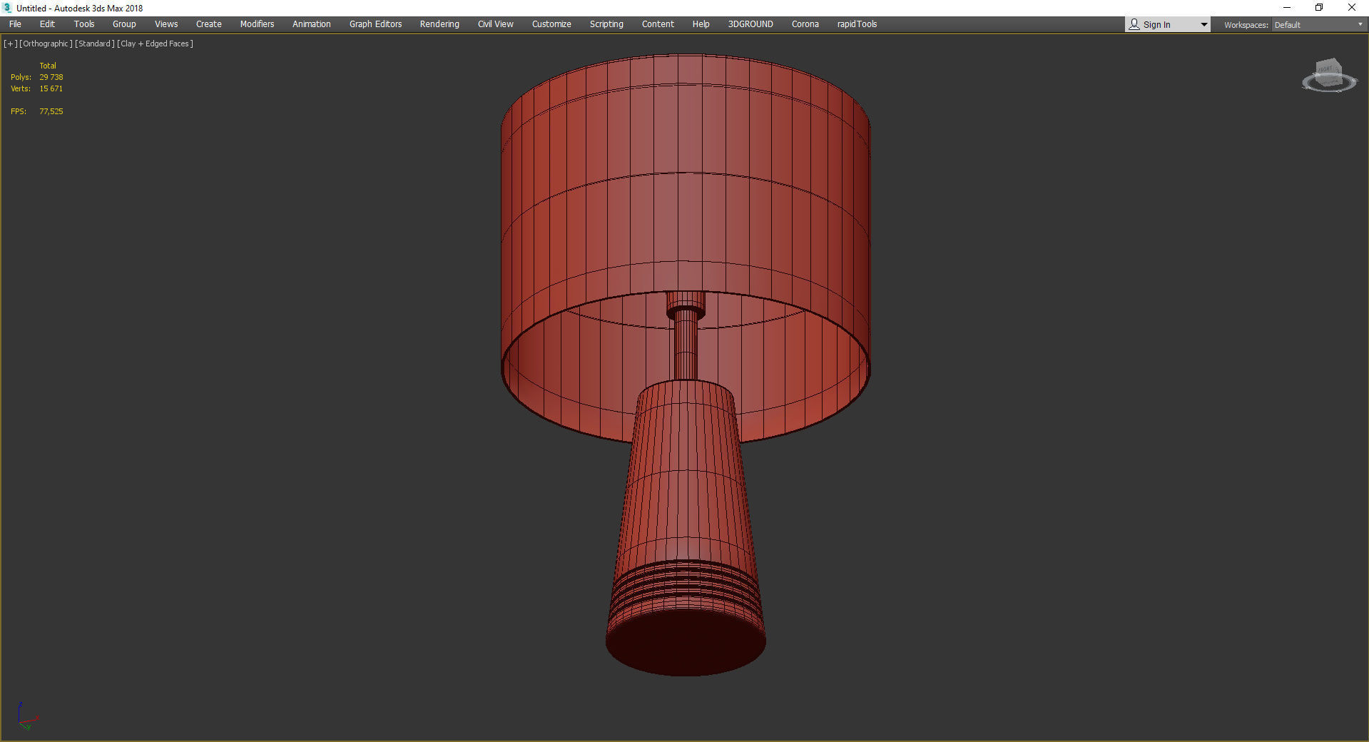 FRANKFORT CONE TABLE LAMP Low-poly 3D model_3