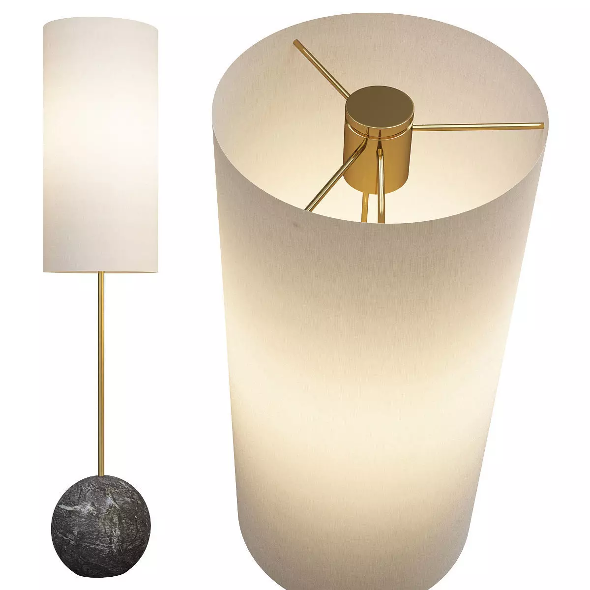 STAND CYLINDER SHADE TABLE LAMP Low-poly 3D model