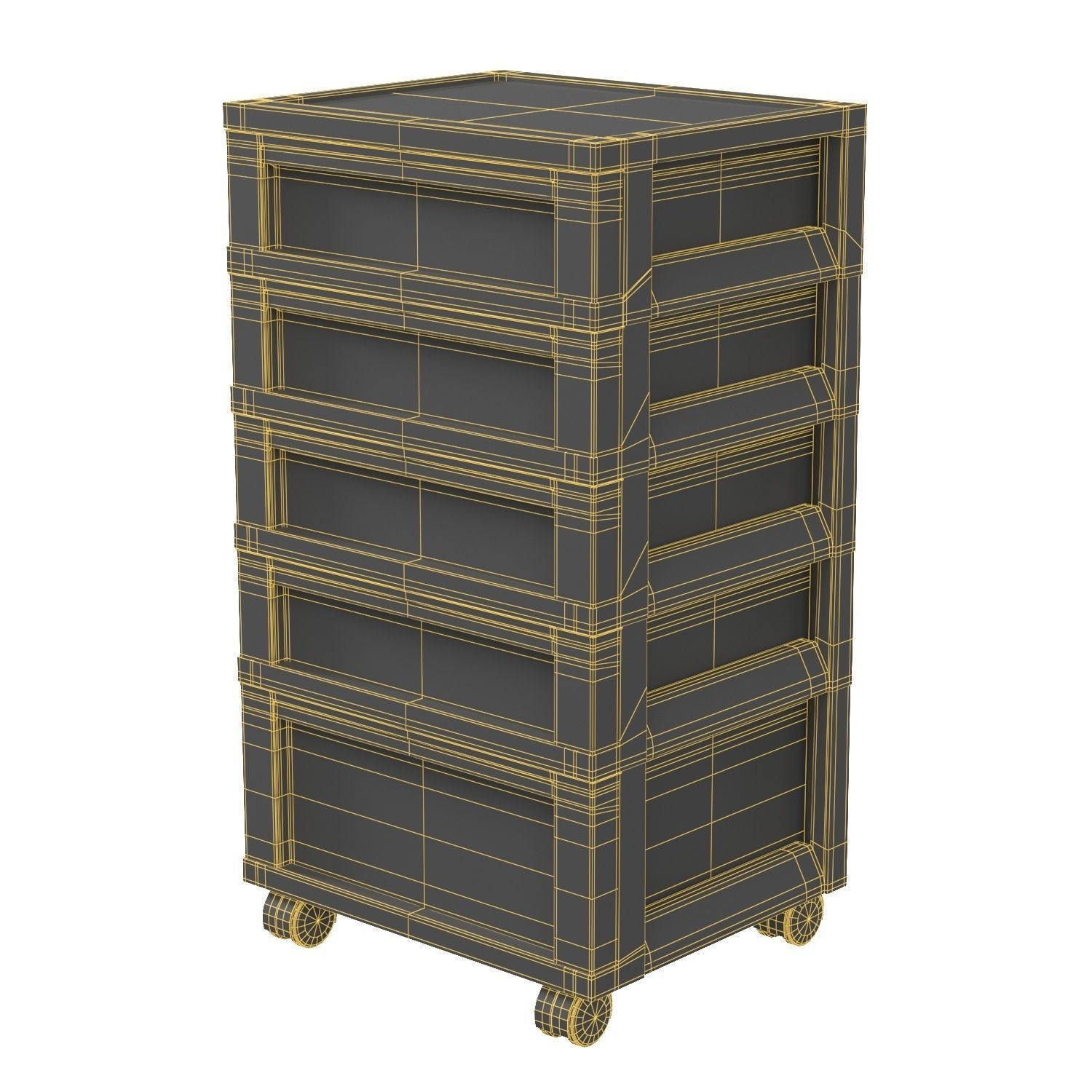 IRIS USA MC 341 NS Storage Drawer Cart 3D model_6