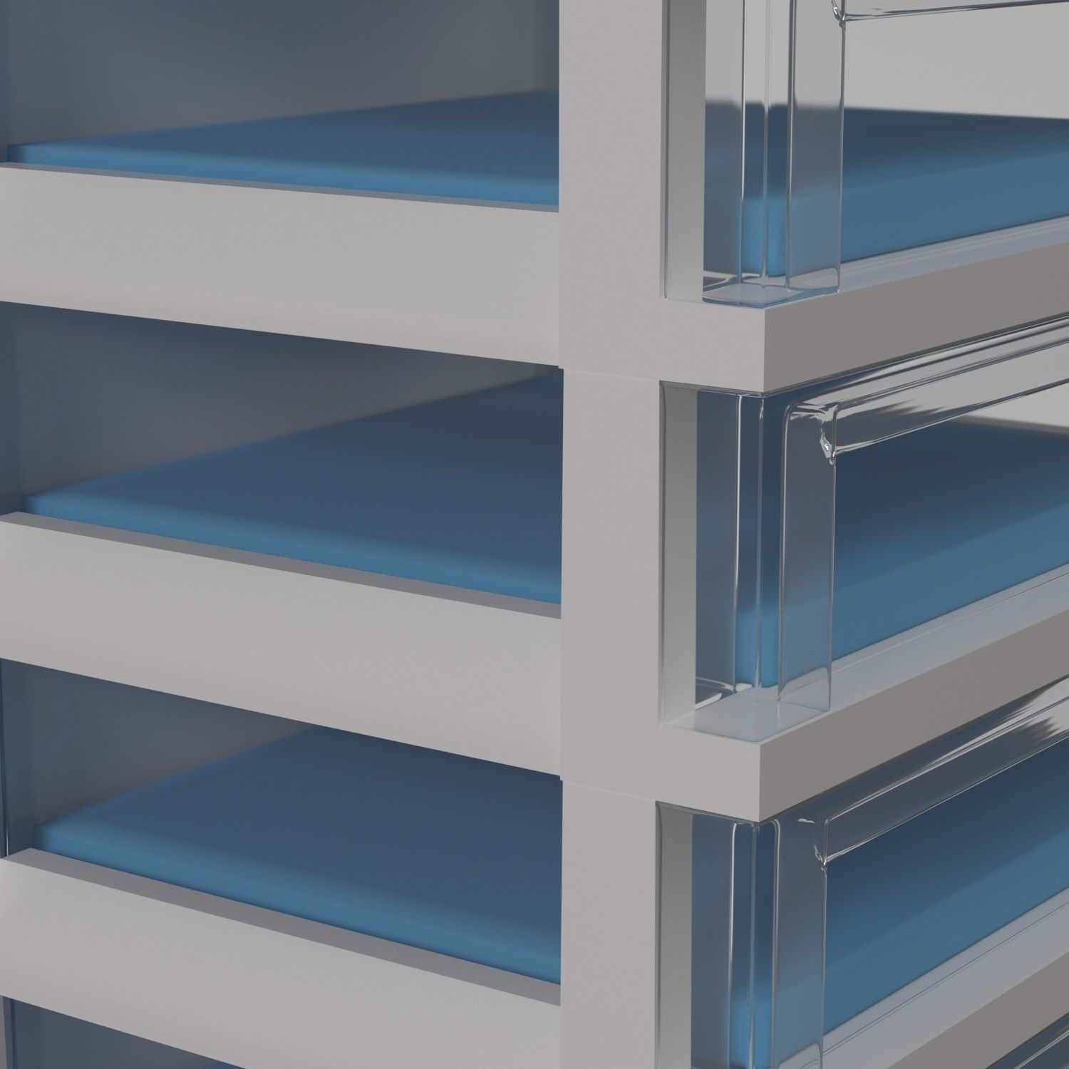 IRIS USA MC 341 NS Storage Drawer Cart 3D model_4