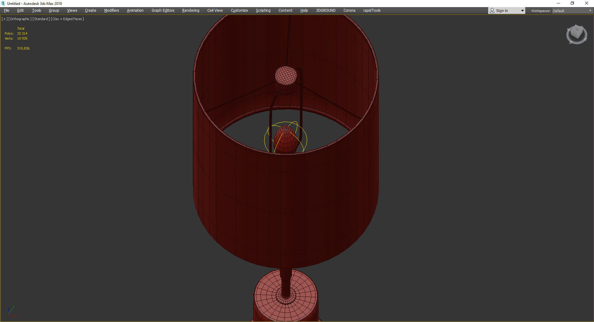 CYLINDER TALL USB TABLE LAMP Low-poly 3D model_4