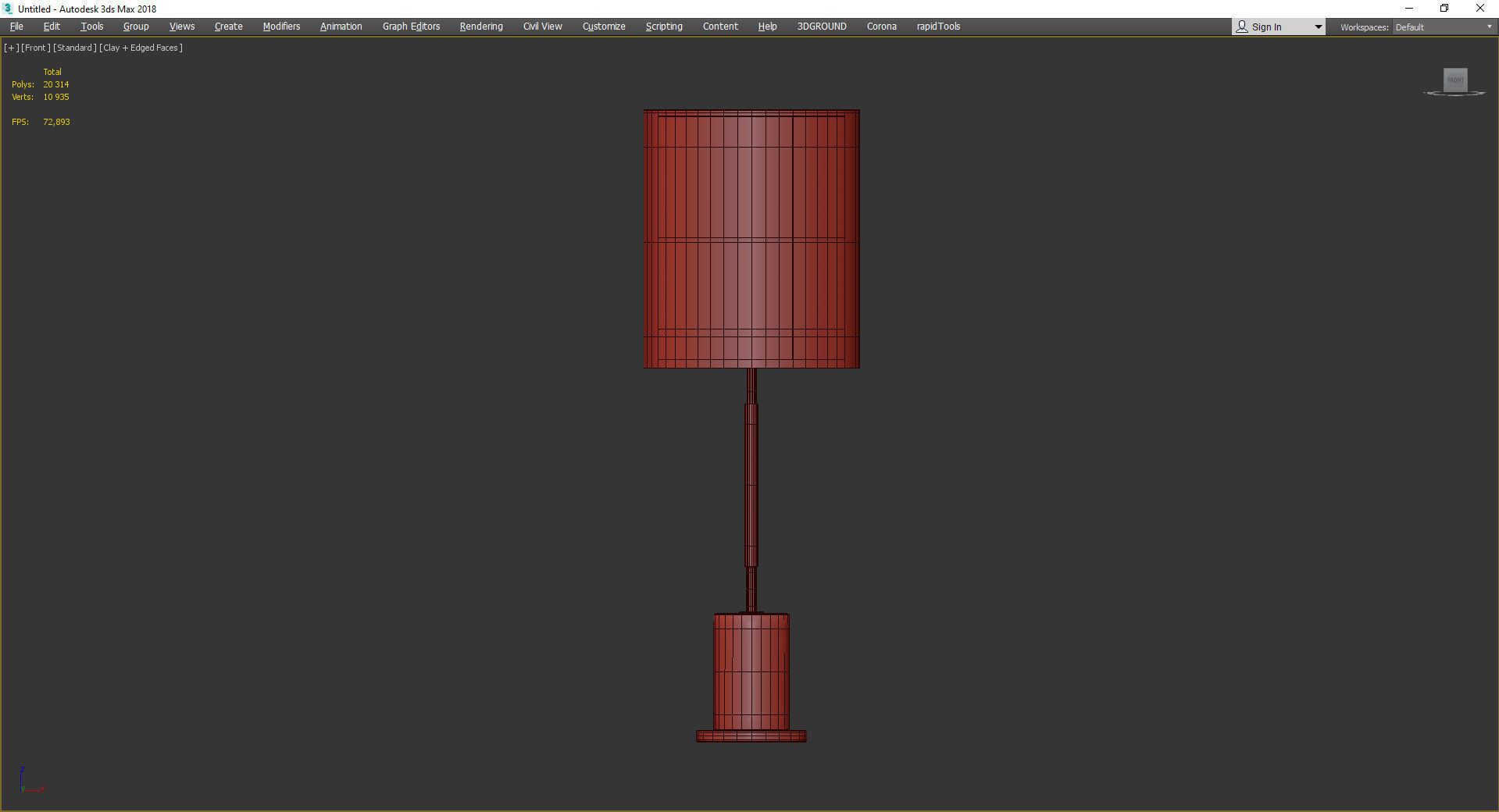 CYLINDER TALL USB TABLE LAMP Low-poly 3D model_2