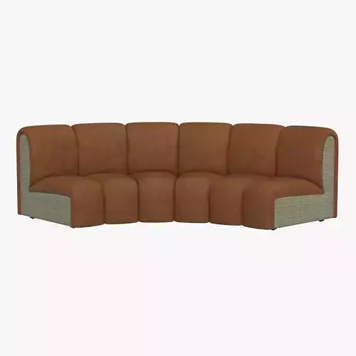 Infinity Cognac Velvet Modular Sectional Sofa