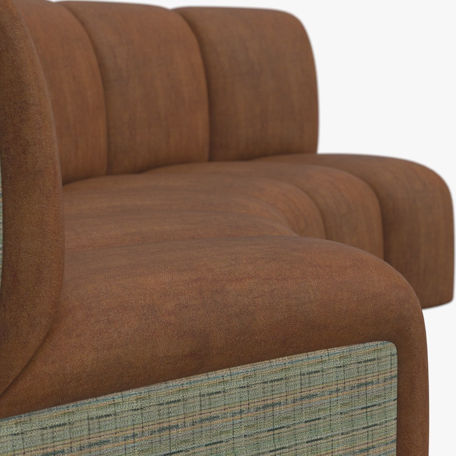 Infinity Cognac Velvet Modular Sectional Sofa 3D model_4
