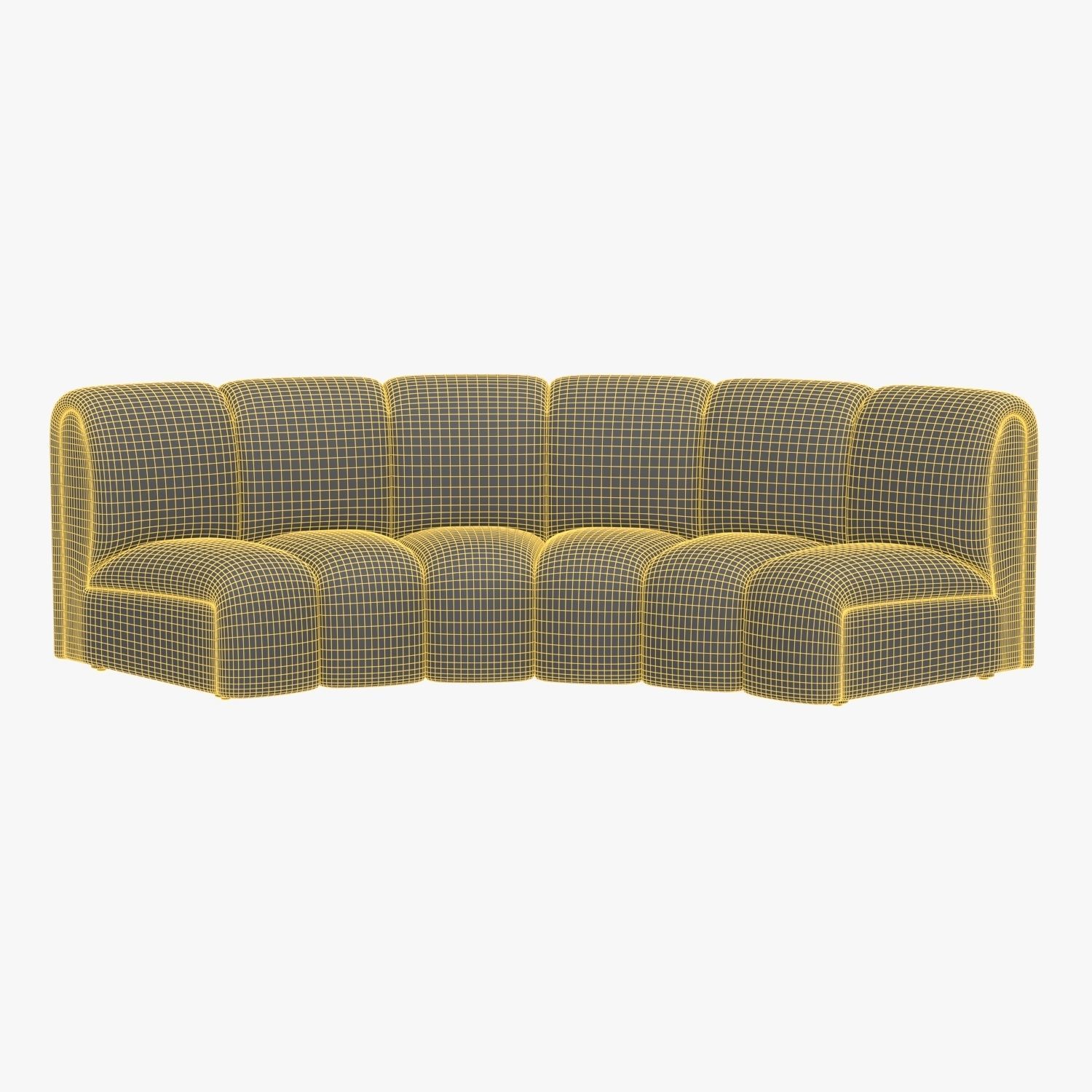 Infinity Cognac Velvet Modular Sectional Sofa 3D model_6