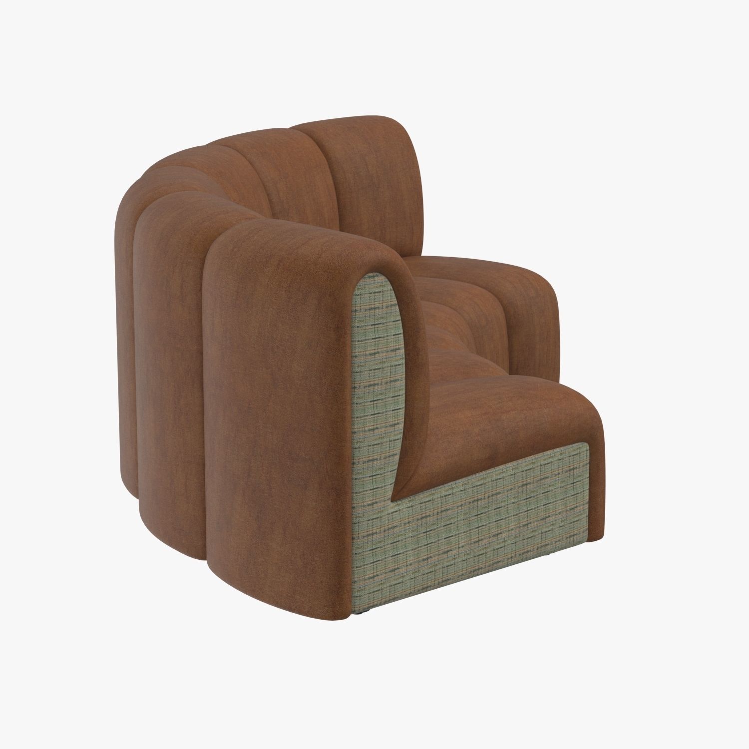 Infinity Cognac Velvet Modular Sectional Sofa 3D model_2