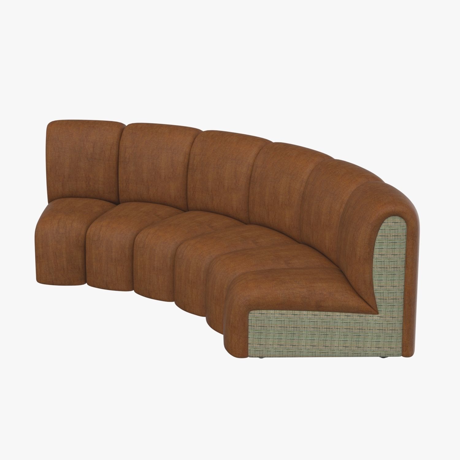 Infinity Cognac Velvet Modular Sectional Sofa 3D model_5
