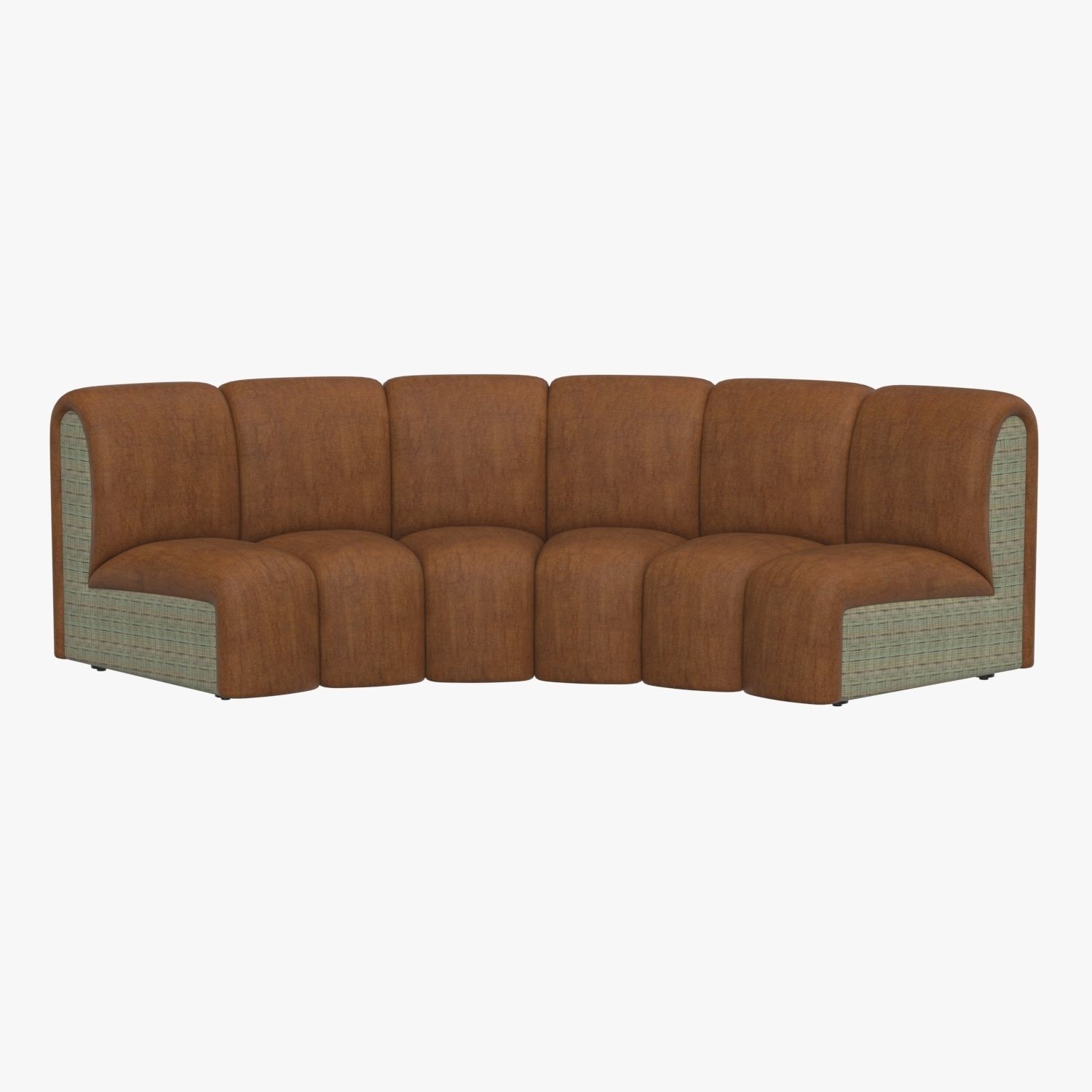 Infinity Cognac Velvet Modular Sectional Sofa 3D model_1