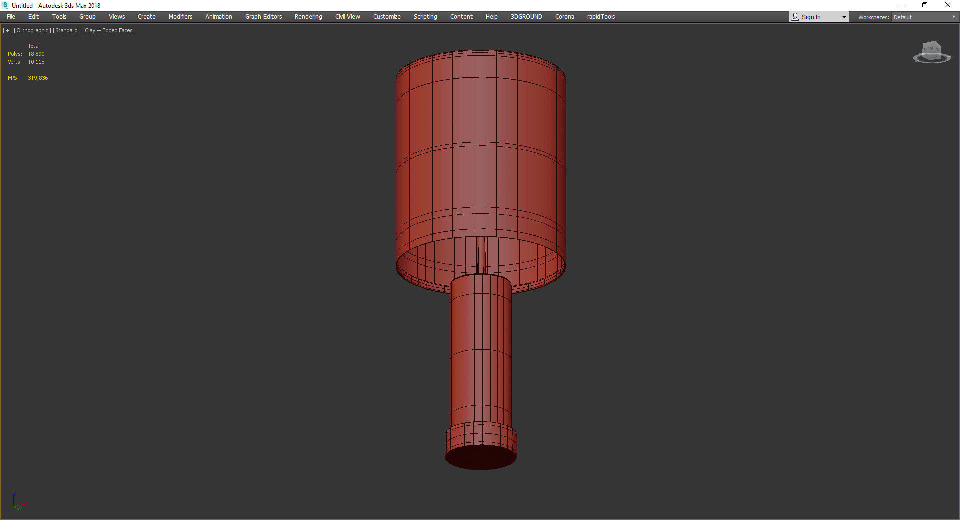 CYLINDER ACCENT USB TABLE LAMP Low-poly 3D model_3