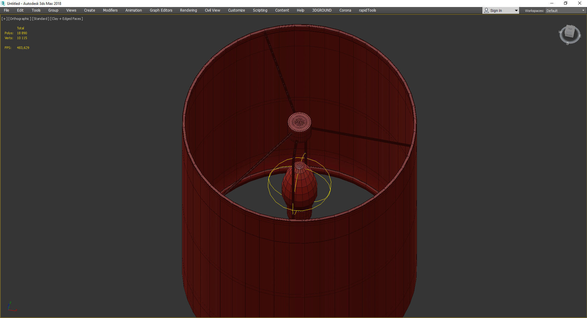 CYLINDER ACCENT USB TABLE LAMP Low-poly 3D model_4