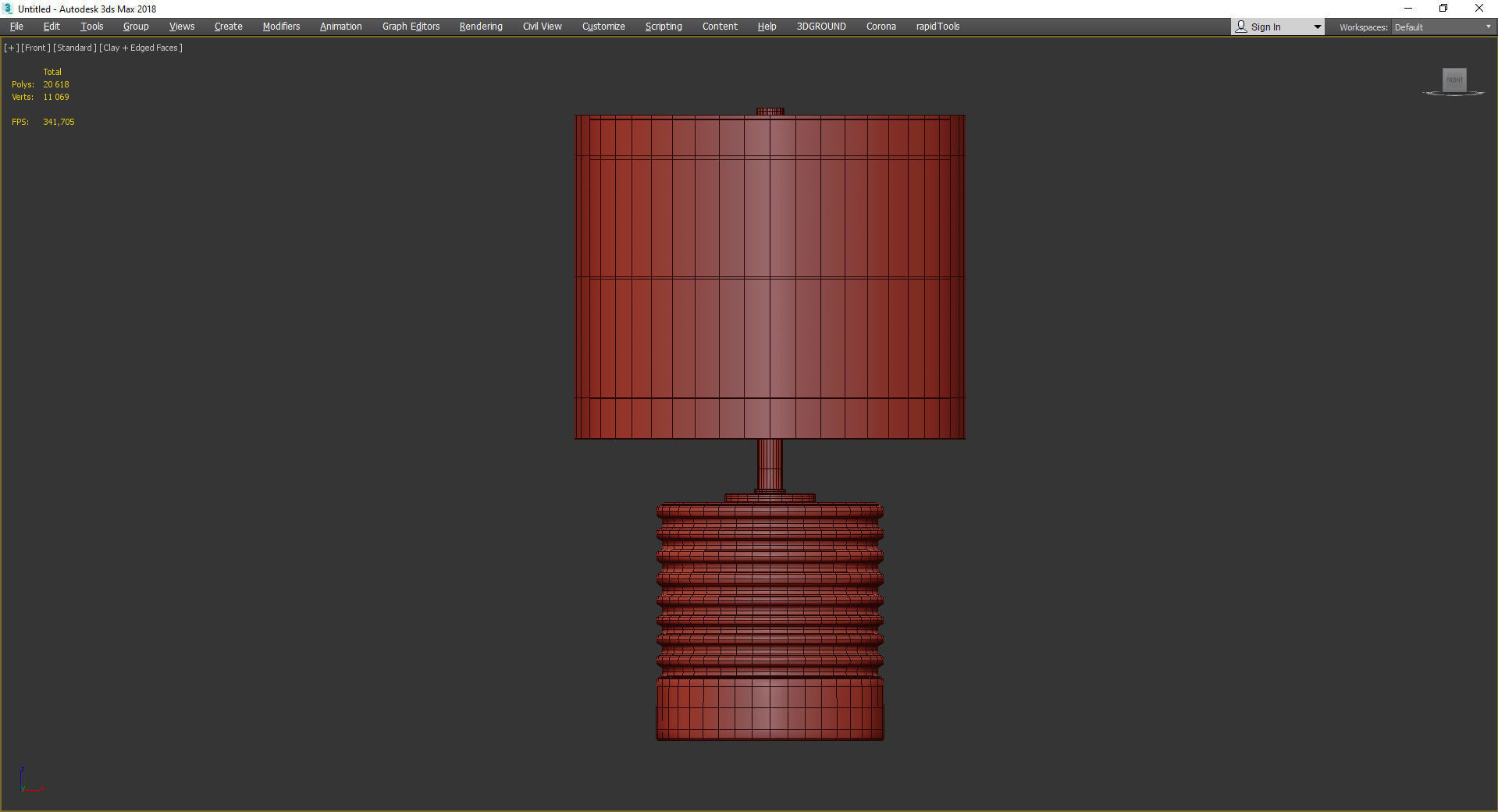 SMALL CUT CRYSTAL TABLE LAMP Low-poly 3D model_2