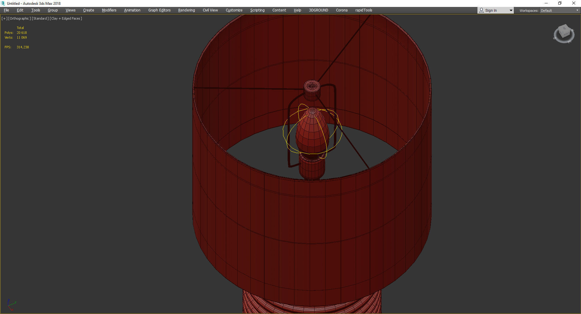 SMALL CUT CRYSTAL TABLE LAMP Low-poly 3D model_4