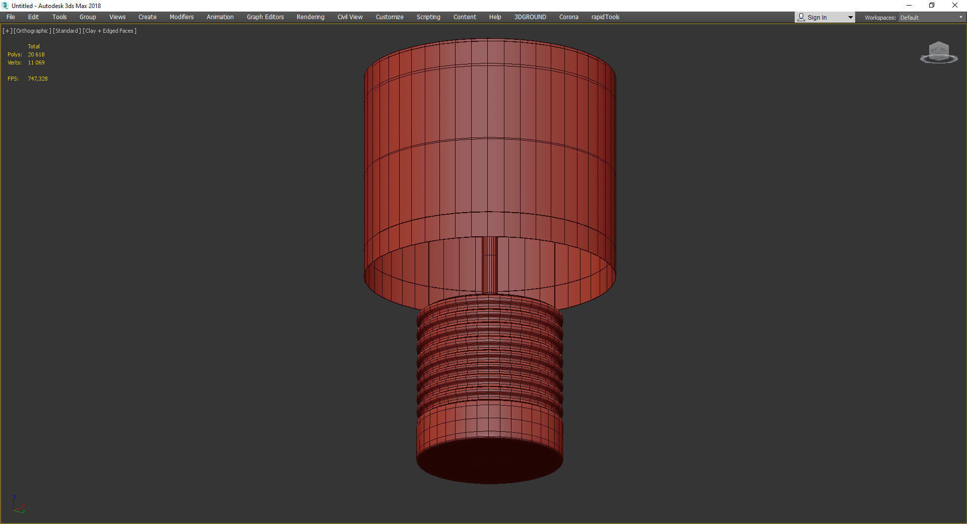 SMALL CUT CRYSTAL TABLE LAMP Low-poly 3D model_3