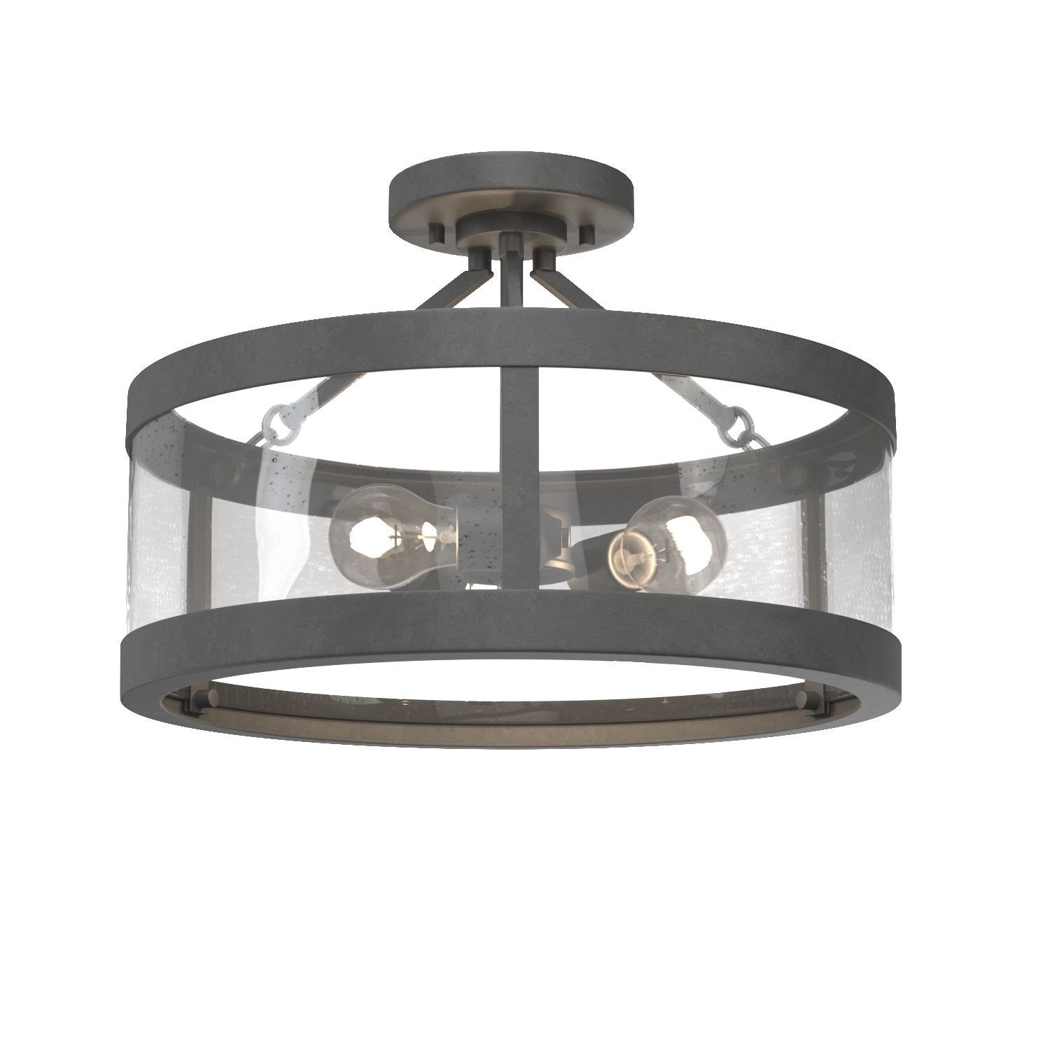 Gresham Collection Three-Light Semi-Flush Convertible 3D model_1