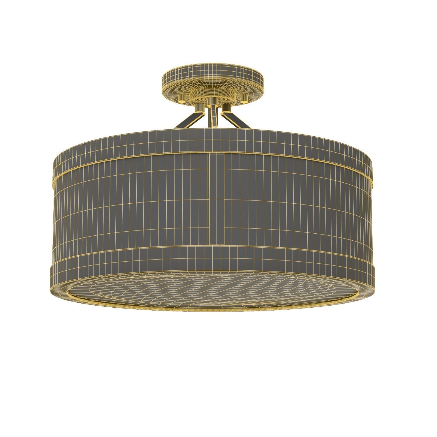 Gresham Collection Three-Light Semi-Flush Convertible 3D model_6