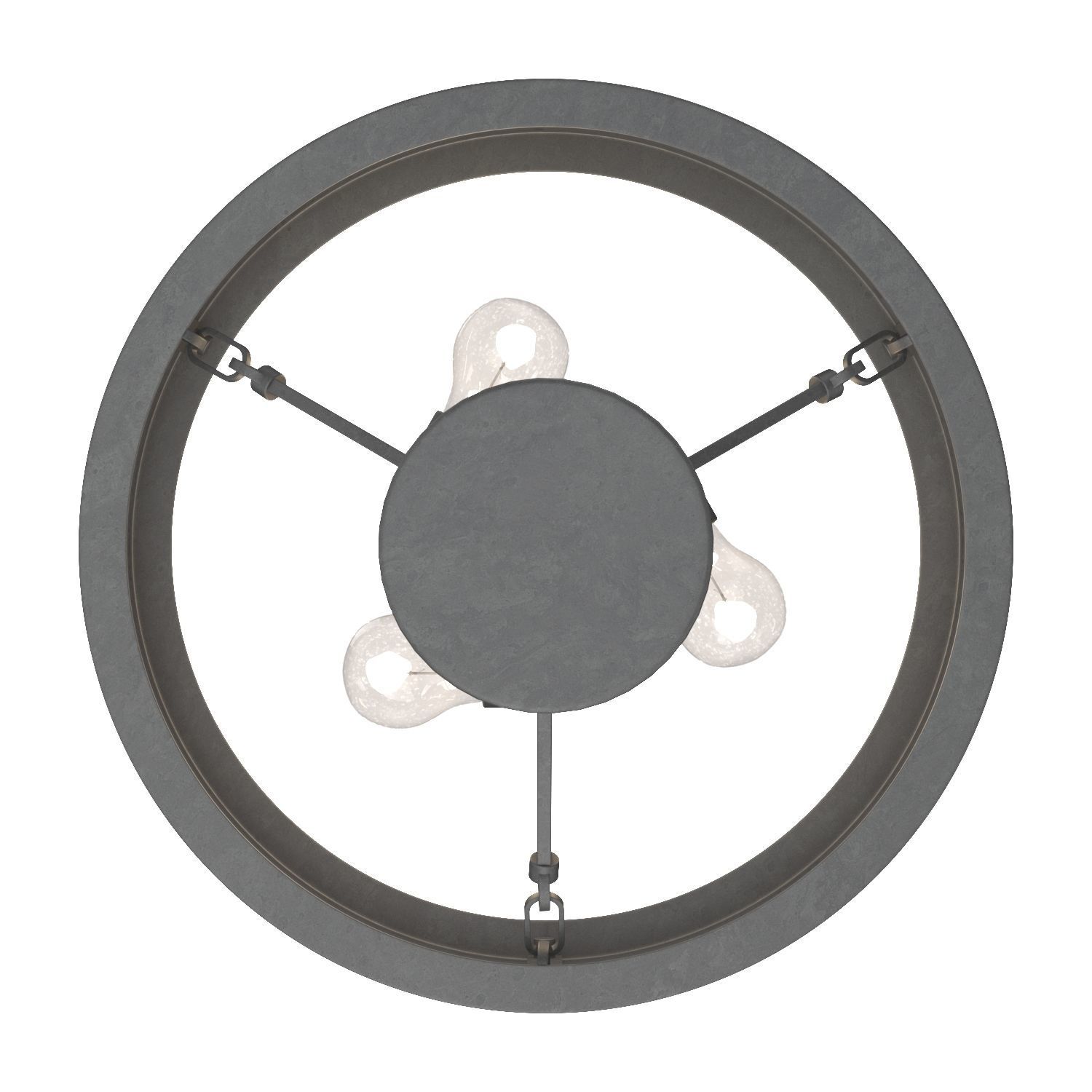 Gresham Collection Three-Light Semi-Flush Convertible 3D model_3