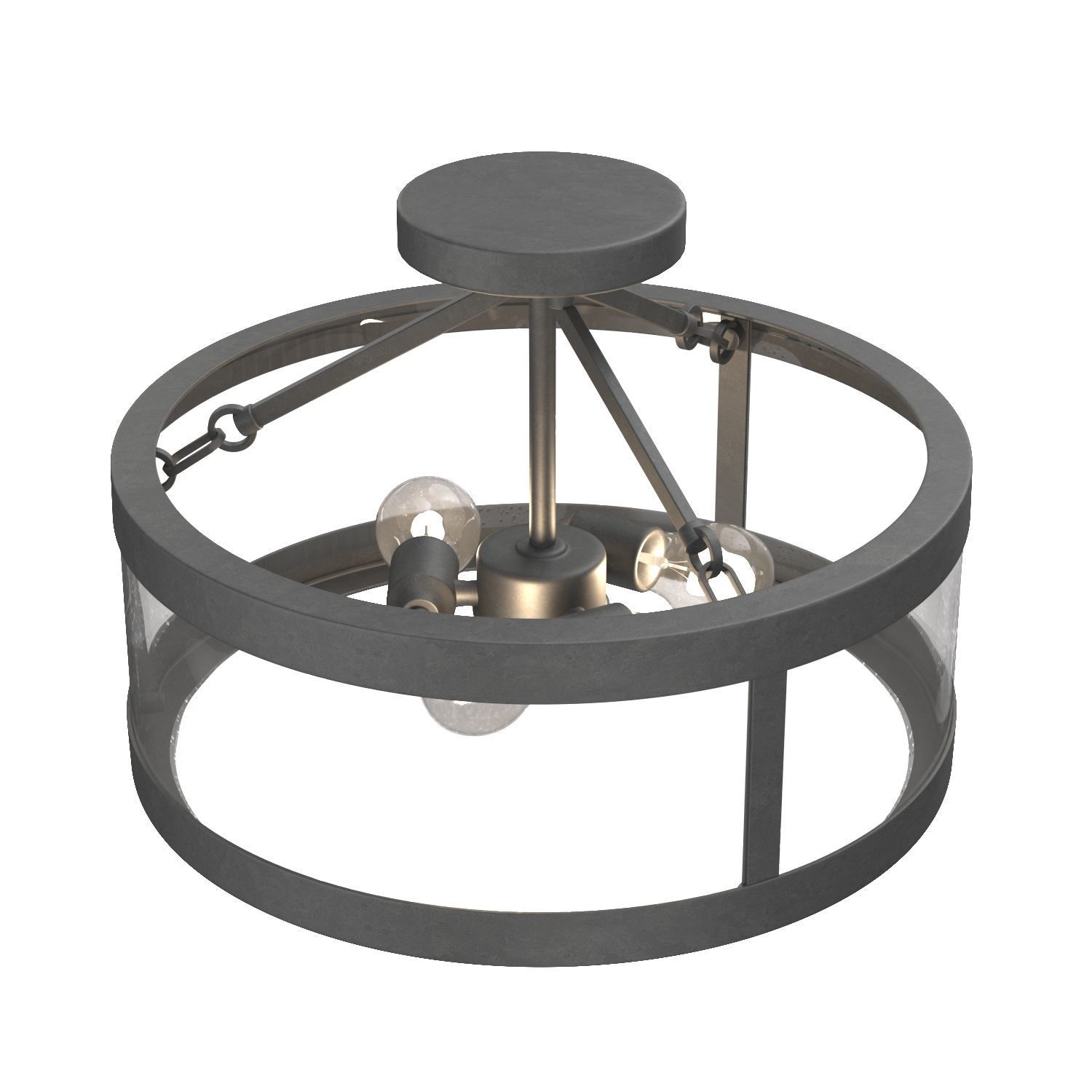 Gresham Collection Three-Light Semi-Flush Convertible 3D model_5