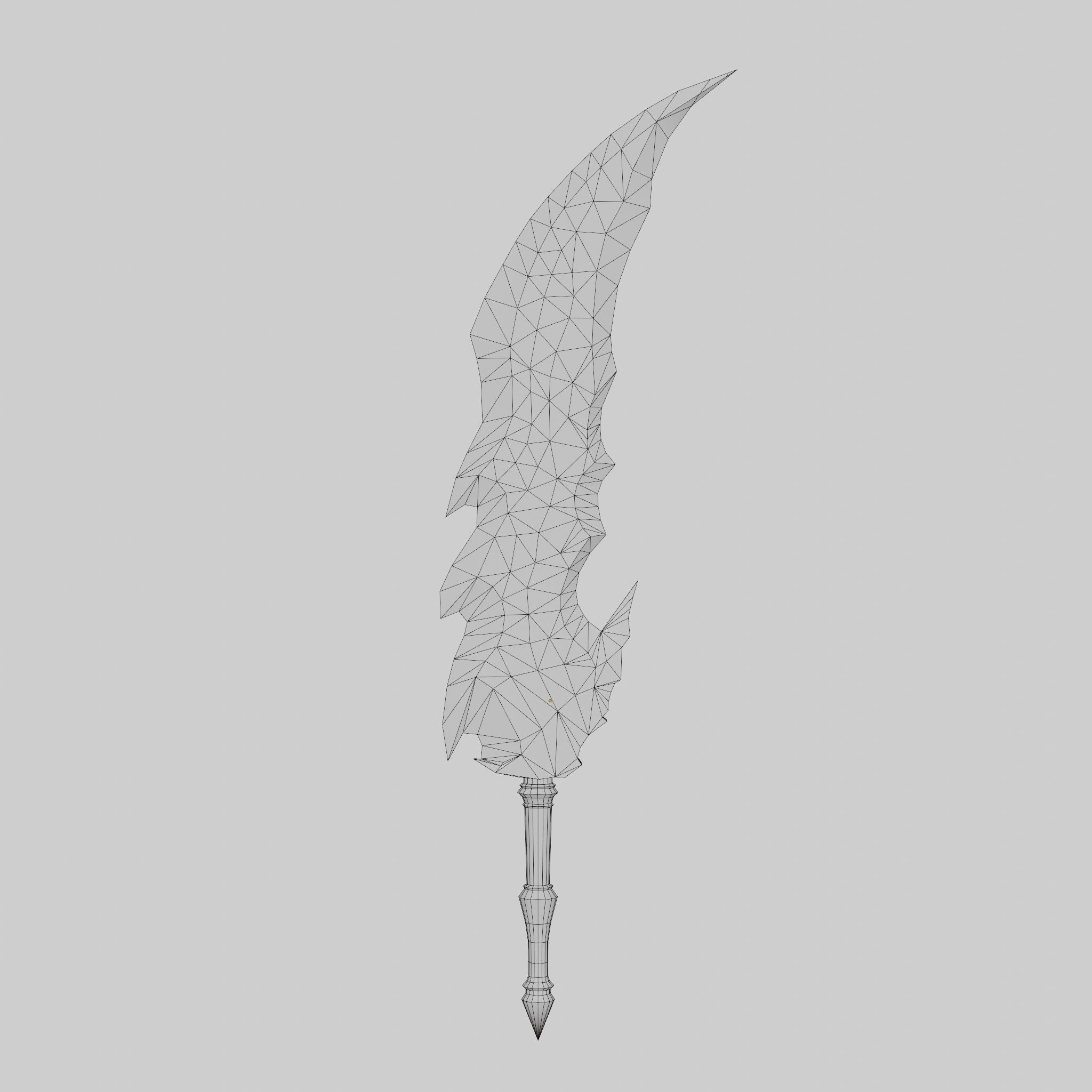 Wounded Sword Emerald Green Low-poly 3D model_12