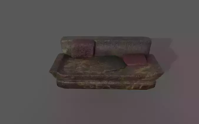 Bloodstained Couch made of Human Pig Cow Blood Snake Leather  Low-poly 3D model