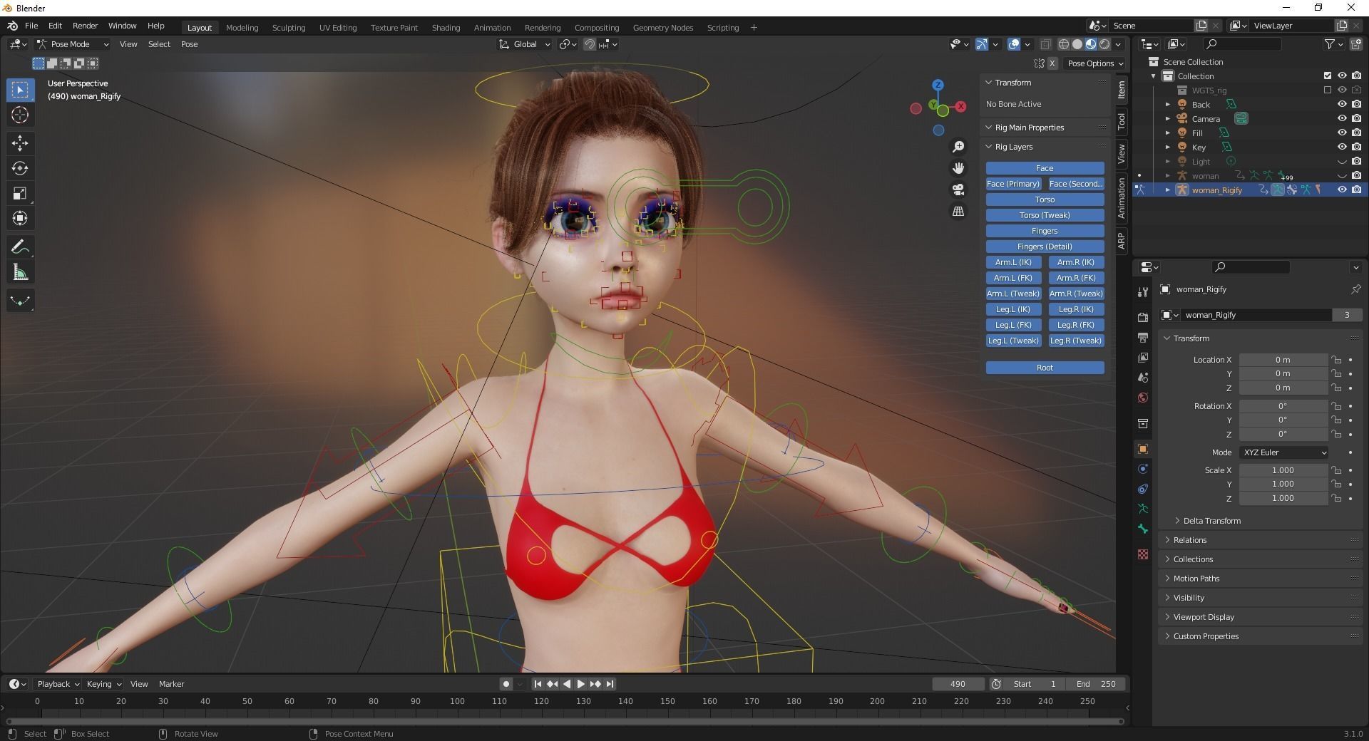 Stylized Cute woman Low-poly 3D model_18
