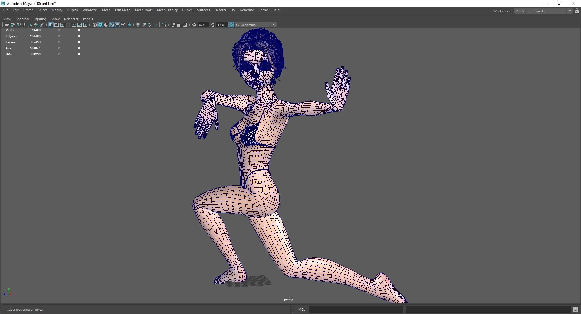 Stylized Cute woman Low-poly 3D model_22
