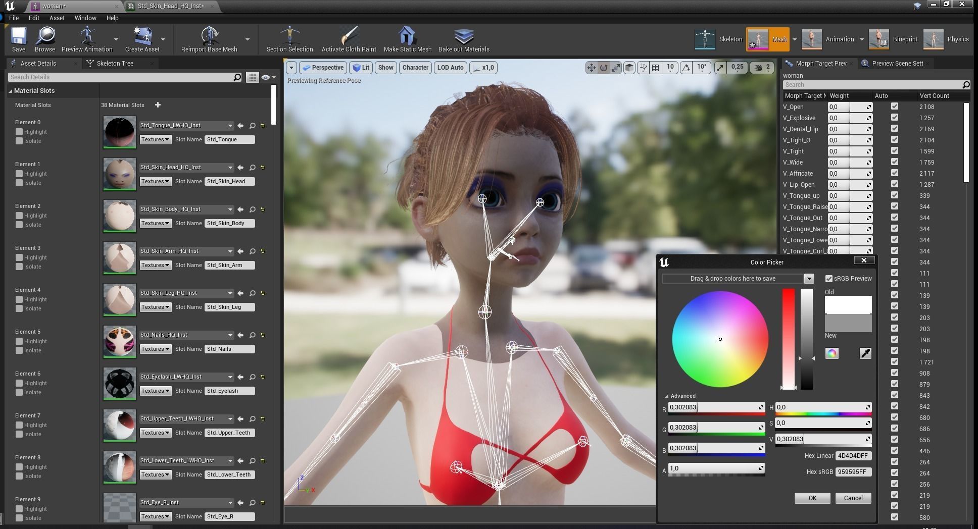 Stylized Cute woman Low-poly 3D model_29