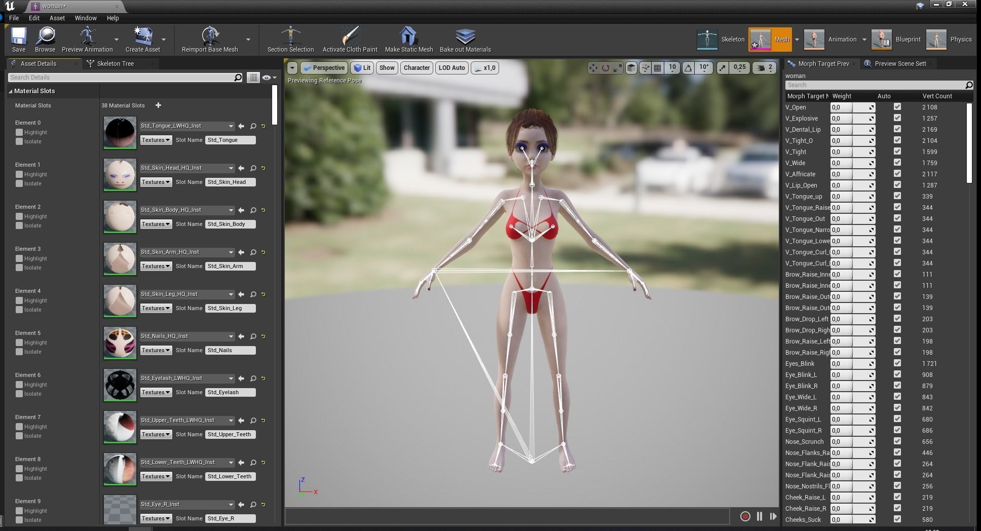 Stylized Cute woman Low-poly 3D model_27