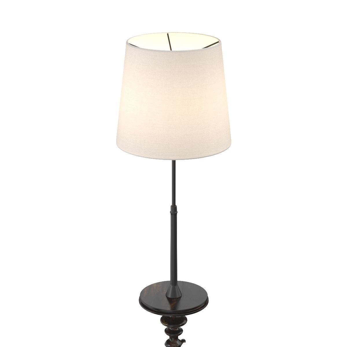 Carved Tripod Round Marble-Top Floor Lamp 3D model_2