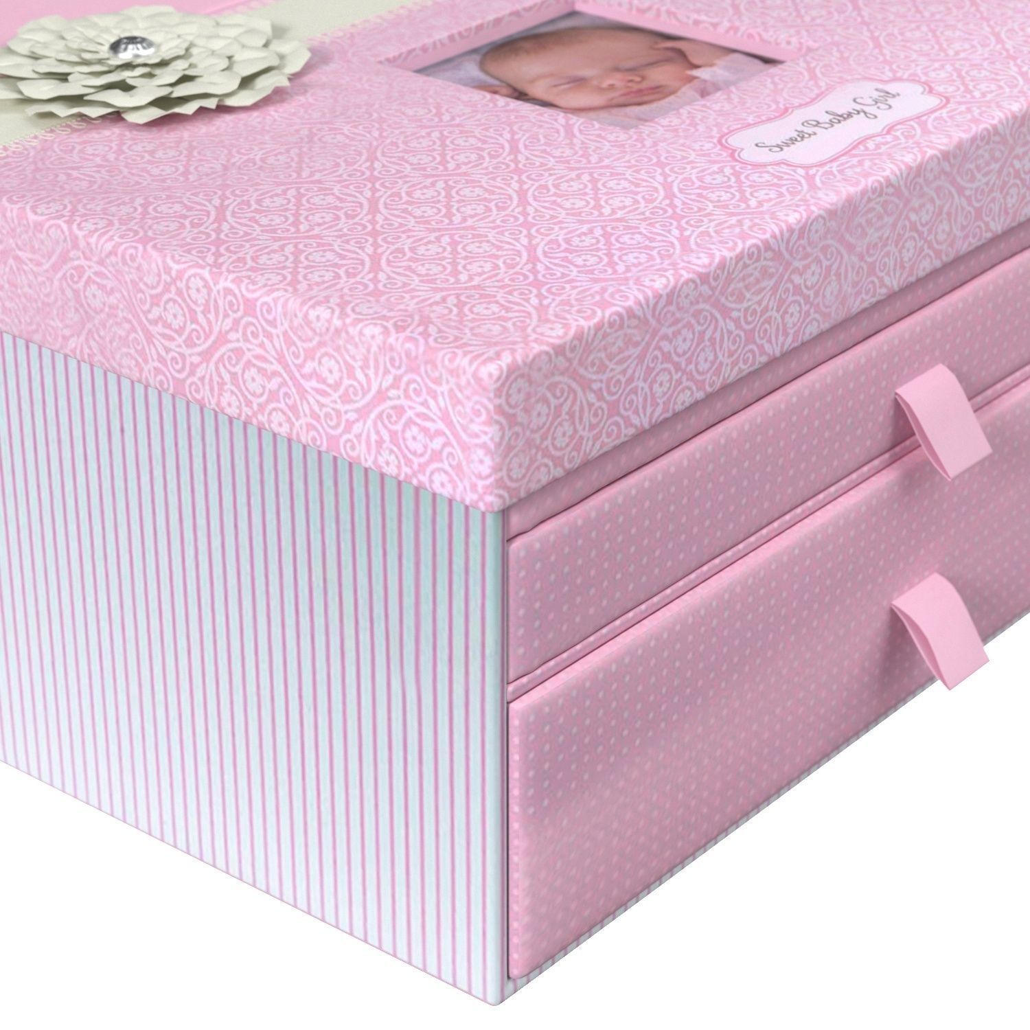 C R Gibson Pink Baby Girl Large Keepsake Box 3D model_4