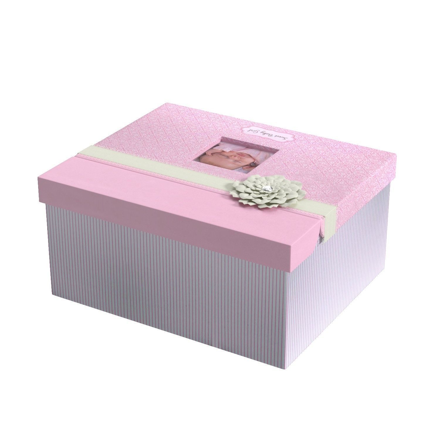 C R Gibson Pink Baby Girl Large Keepsake Box 3D model_5