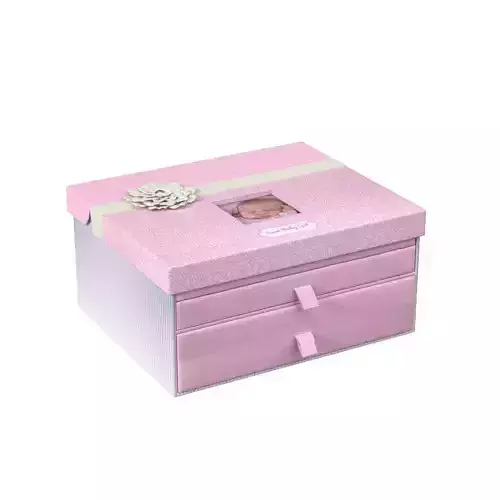 C R Gibson Pink Baby Girl Large Keepsake Box 3D model