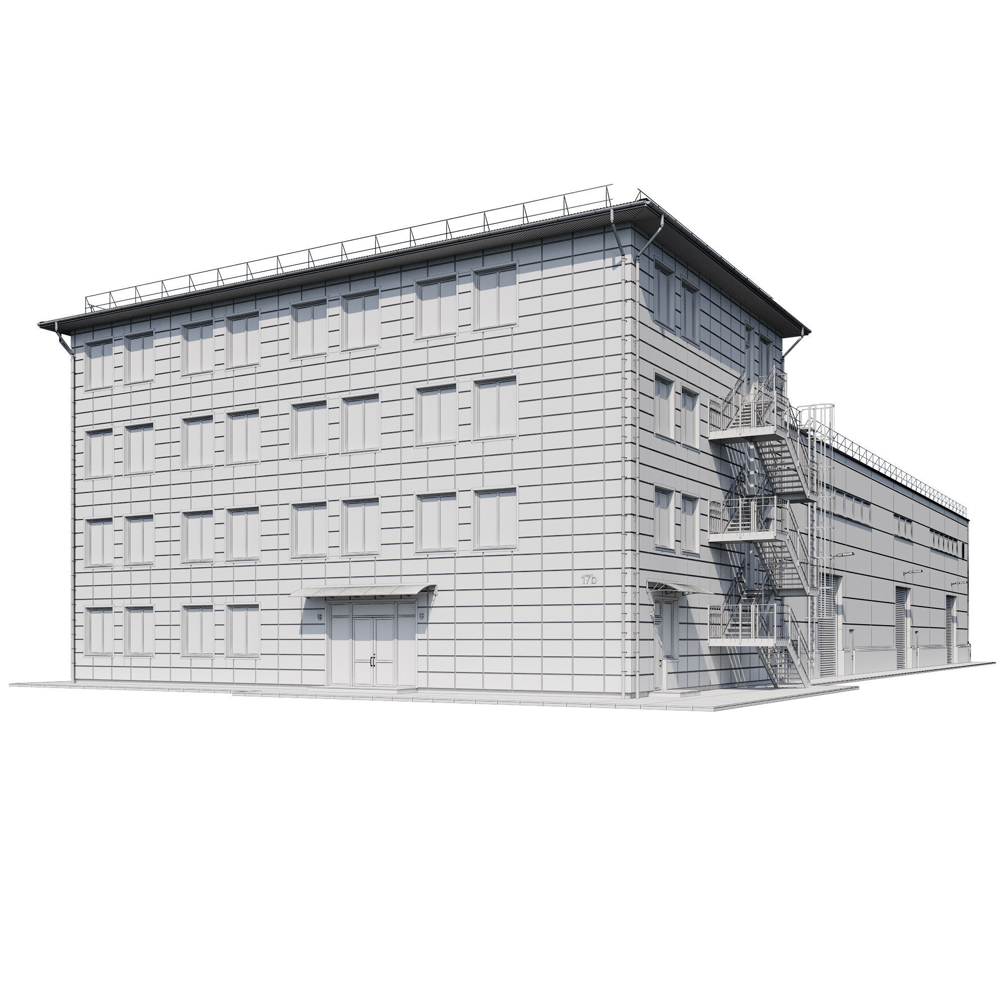 Factory building V2 3D model_2