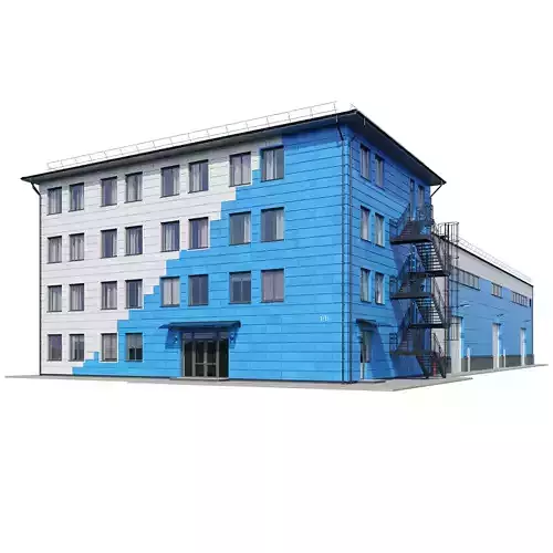 Factory building V2 3D model Factory building V2 3D model