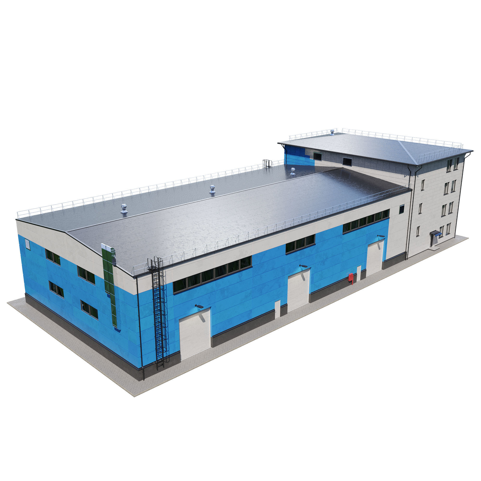 Factory building V2 3D model_4