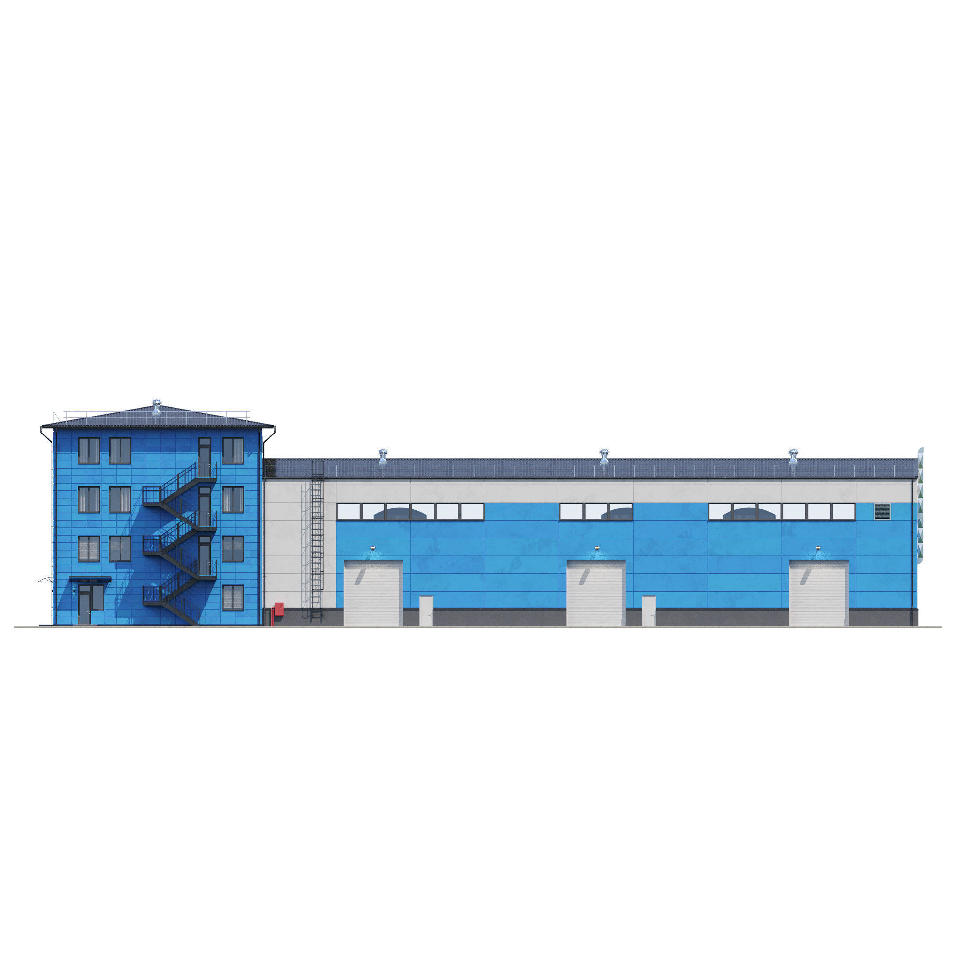 Factory building V2 3D model_7