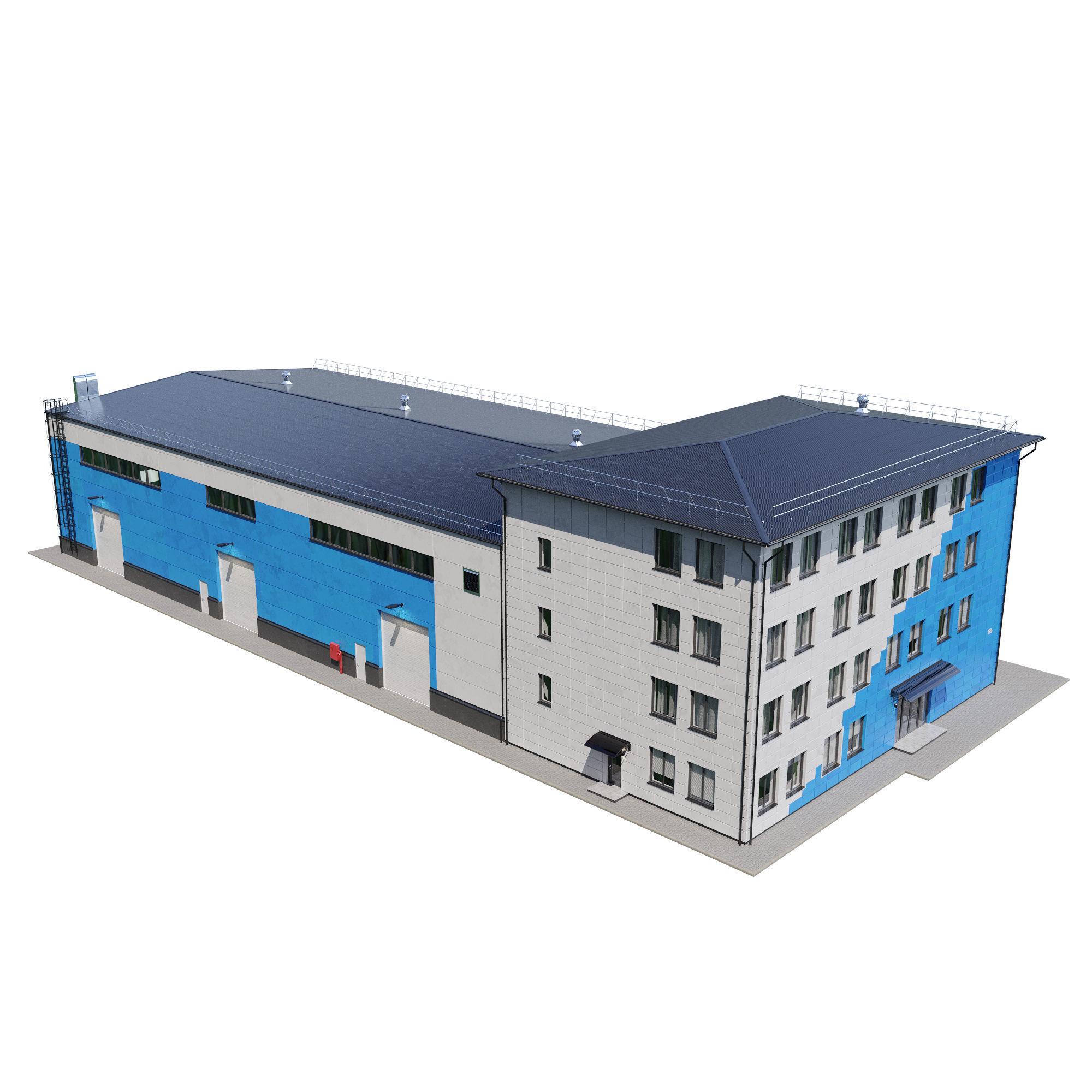 Factory building V2 3D model_5
